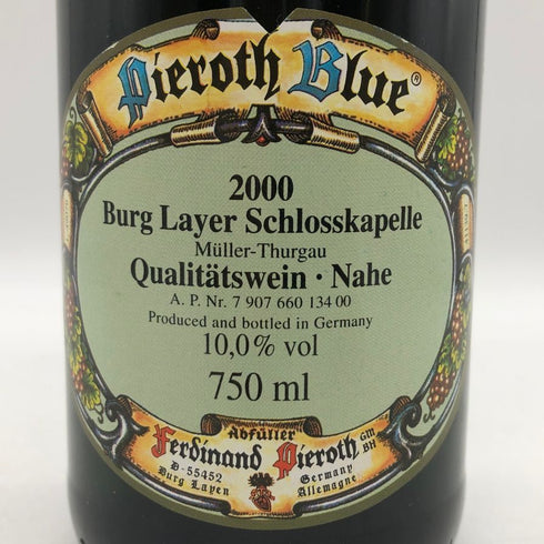 ピーロート ブルー ブルク ライヤー シュロスカペレ クーベーアー 2000年 750ml 14% Pieroth Blue 白ワイン【E0】