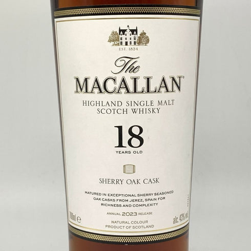 マッカラン 18年 シェリーオークカスク 2023 700ml 43% The MACALLAN 箱無 スコッチウイスキー【V1】