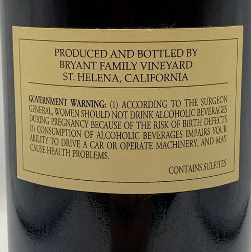 ブライアント ファミリー ヴィンヤード カベルネ ソーヴィニヨン 2004 750ml 14.8% ナパヴァレー Bryant Family Vineyard Cabernet Sauvignon カリフォルニアワイン【S4】