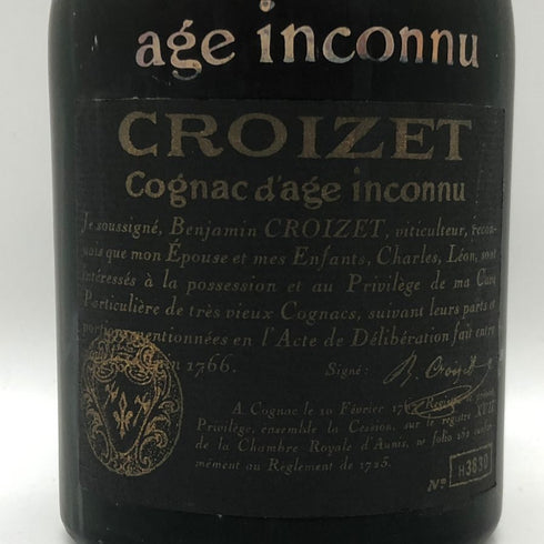 クロアーゼ アージュ アンコニュ 700ml 度数表記なし CROIZET AGE INCONNU コニャック【J0】