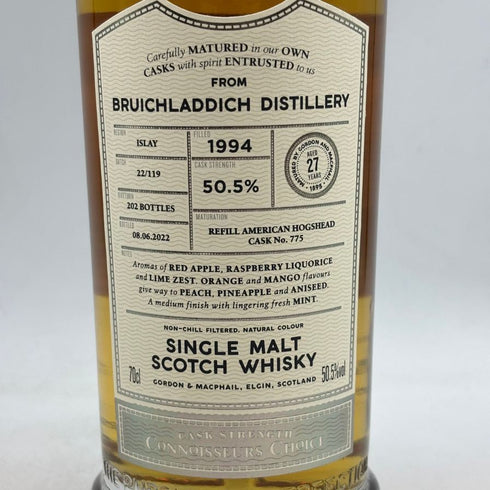 ゴードン&マクファイル コニサーズチョイス ブルイックラディ 1994 27年 700ml 50.5% GORDON&MACPHAIL CONNOISSEURS CHOICE 【F2】