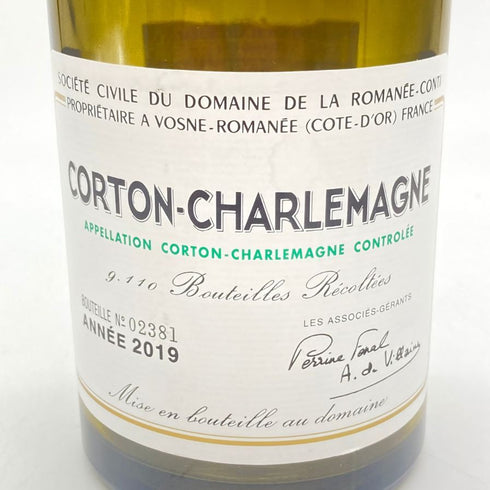 空き瓶 ドメーヌ ド ラ ロマネコンティ コルトン シャルルマーニュ 2019 DRC Domaine de la Romanee-Conti Corton Charlemagne【P1】