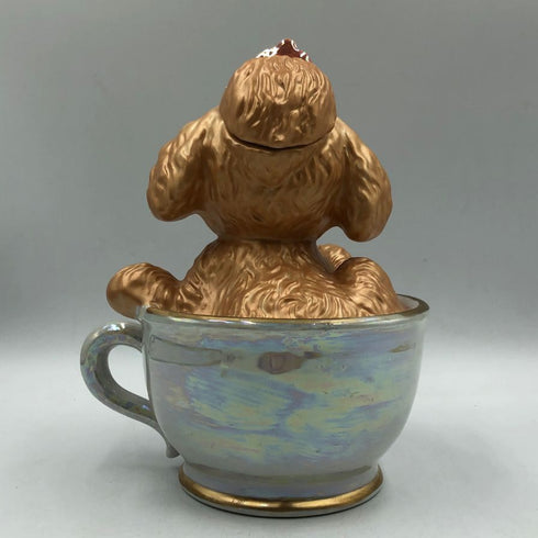 ティーカッププードル デキャンタ マロン 陶器 500ml 40% Teacup poodle Decanter ブランデー1317g【K1】