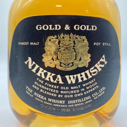 東京都限定◆ニッカ GOLD&GOLD G&G 西洋 甲冑 ボトルカバー付 760ml 43% NIKKA 【S】