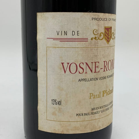 ポール ピドー ヴォーヌロマネ 1996 750ml 14% Paul Pidault Vosne-Romanee ブルゴーニュワイン【M4】