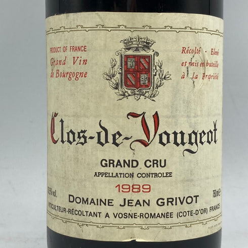 ドメーヌ ジャン グリヴォ クロ ド ヴージョ グランクリュ 1989 750ml 13.5% Domaine Jean Grivot Clos de Vougeot Grand Cru ブルゴーニュワイン【T1】