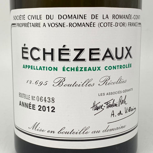 ドメーヌ ド ラ ロマネコンティ エシェゾー 2012 750ml 13% 空き瓶 コルク付き DRC Domaine de la Romanee-Conti ECHEZEAUX【K】