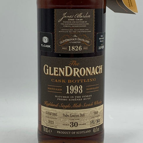 グレンドロナック 30年 ペドロヒメネスバット Ysカスク 1993-2023 700ml 48.6% GLENDRONACH スコッチウイスキー【T1】