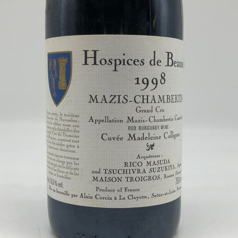 オスピス ド ボーヌ マジ シャンベルタン グランクリュ キュヴェ マドレーヌ コリニョン 1998 750ml 13.5% Hospices de Beaune Mazis Chambertin Grand Cru Cuvee Madeleine Collignon ブルゴーニュワイン【F4】