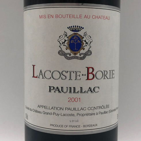 シャトー グラン ピュイ ラコスト ラコスト ボリー 2001 720ml 15% Château Grand-Puy-Lacoste ボルドーワイン【W1】