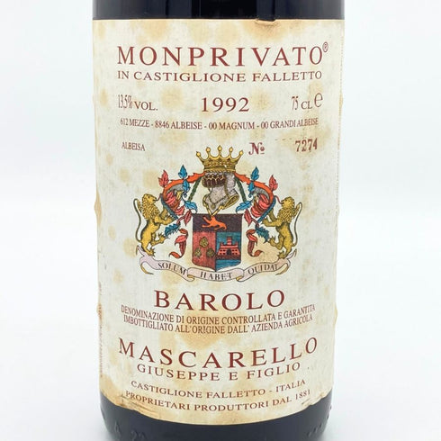 ジュゼッペ マスカレッロ バローロ リゼルヴァ モンプリヴァート 1992 750ml 13% GIUSEPPE MASCARELLO イタリアワイン【H1】