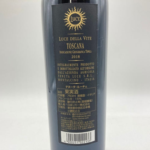 ルーチェ デッラ ヴィーテ トスカーナ 2018 750ml 15% LUCE DELLA VITE TOSCANA 【CC】