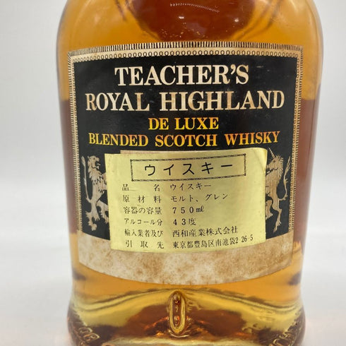ティーチャーズ 12年 ロイヤル ハイランド デラックス 750ml 43% TEACHER'S ROYAL HIGHLAND DE LUXE 【AA】