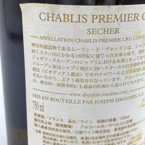 ジョセフ ドルーアン シャブリ プルミエクリュ セシェ 2011 750ml 12.5% Joseph Drouhin Chablis Premier Cru Secher 【V4】