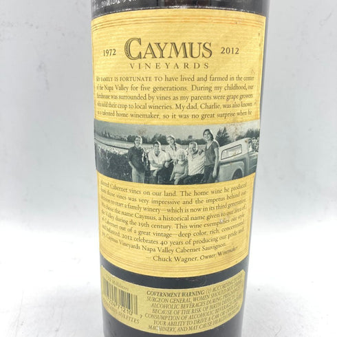 ケイマス ヴィンヤーズ カベルネ ソーヴィニョン 2012 40周年記念ボトル 750ml 14.6% CAYMUS VINEYARDS 【I1】