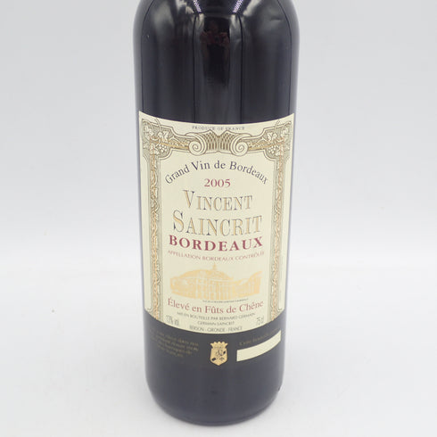 ヴァンサン サンクリ 2005 750ml 13% Vincent Saincrit Saint Émilion【G2】