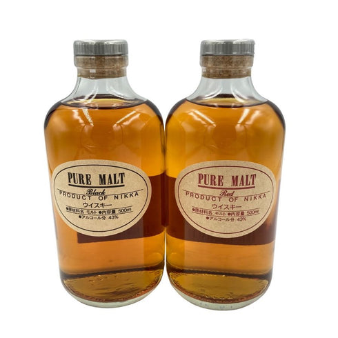 東京都限定◆ニッカ ピュアモルト ブラック&レッド 500ml 43% NIKKA PURE MALT 2本セット 【U】