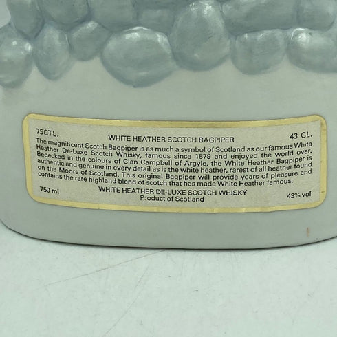 ホワイトヘザー バグパイプ 陶器 750ml 43% 1639g WHITE HEATHER【A】