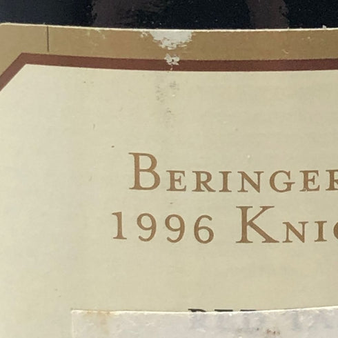 ベリンジャー ヴィンヤード アリウム ナイツ ヴァレー 1996 750ml 14% Beringer Vineyards Alluvium Knights Valley【H4】