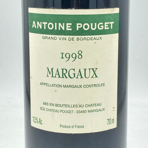 アントワーヌ プージェ マルゴー 1998 750ml 12.5% Antoine Pouget Margaux【BB】
