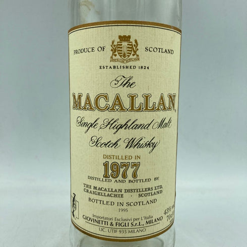 マッカラン 18年 1977 シェリーカスク 空き瓶 MACALLAN【D1】