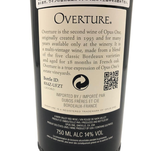オーバーチュア 750ml 14.5% OVERTURE 【H1】