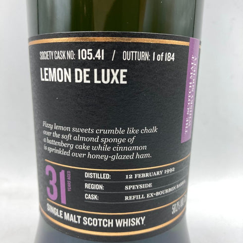 ザ スコッチ モルト ウイスキー ソサエティ 105.41 レモン ド リュクス トーモア リフィルエクスバーボンバレル 700ml 58.2% SMWS 【R4】