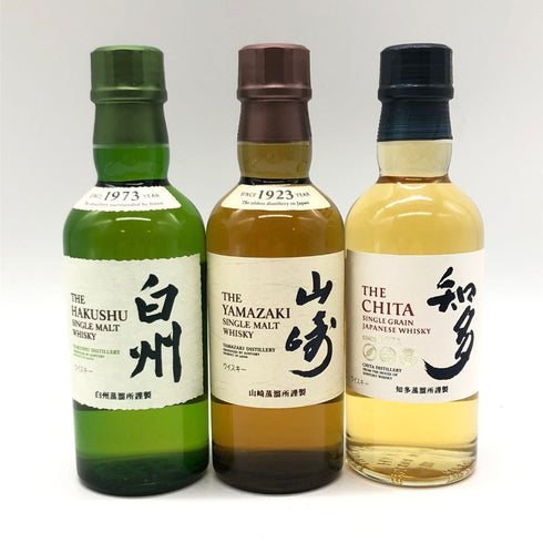 東京都限定◆サントリー 山崎 白州 知多 NV 180ml 43% ミニボトル SUNTORY 3本セット【N4】