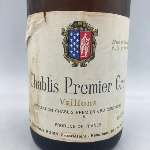 ジャン ピエール ロビン シャブリ プルミエクリュ ヴァルムール 1989 750ml 12.5% JEAN-PIERRE ROBIN CHABLIS Vaillos 【F2】