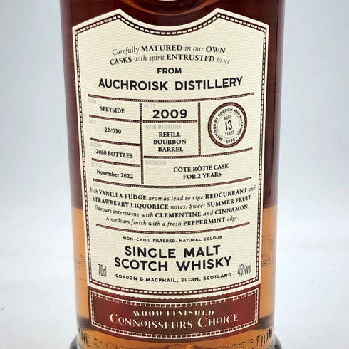 オスロスク 13年 2009-2022 リフィルバーボンバレル コニサーズチョイス ゴードン&マクファイル 700ml 45% AUCHROISK GORDON&MACPHAIL【M】