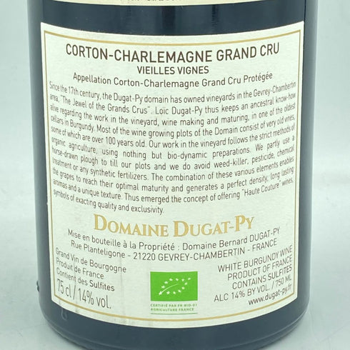 デュガ ピィ コルトン シャルルマーニュ グランクリュ ヴィエイユ ヴィーニュ 2015 750ml 15% DUGAT-PY CORTON-CHARLEMAGNE GRAND CRU VIEILLES VIGNES【JJ】