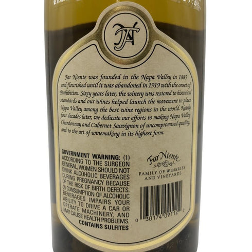 ファー ニエンテ シャルドネ ナパ ヴァレー 2021 750ml 14.3% Far Niente Chardonnay Napa Valley 【Q】