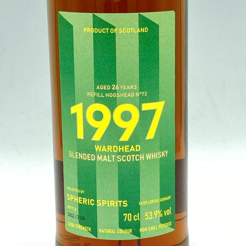 ウォードヘッド 26年 1997 リフィルホグスヘッド バッチ14 スフェリックスピリッツ 700ml 53.9% WARDHEAD SPHERIC SPIRITS【Z】