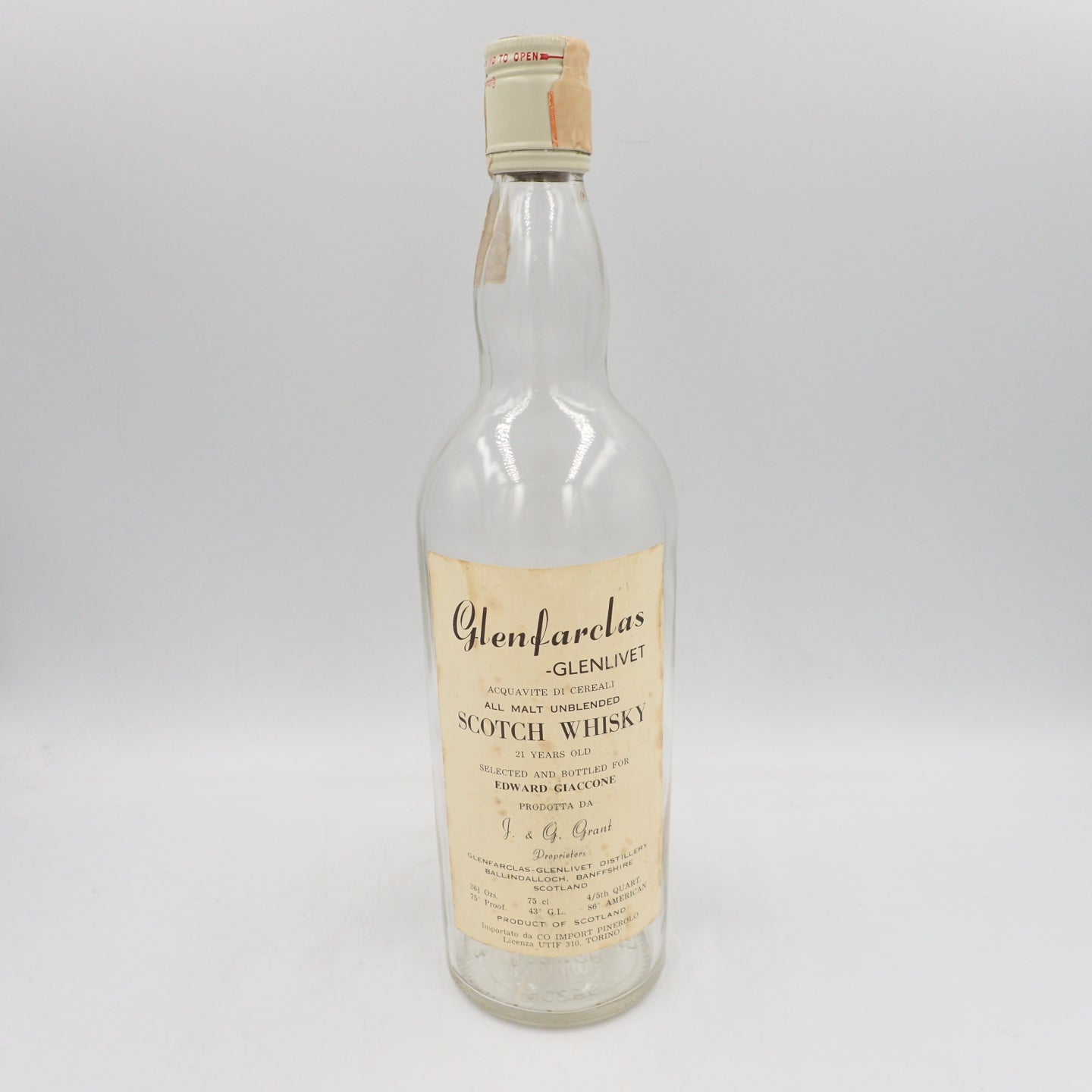 グレンファークラス 21年 フォー エドアルド ジャッコーネ 750ml 空き