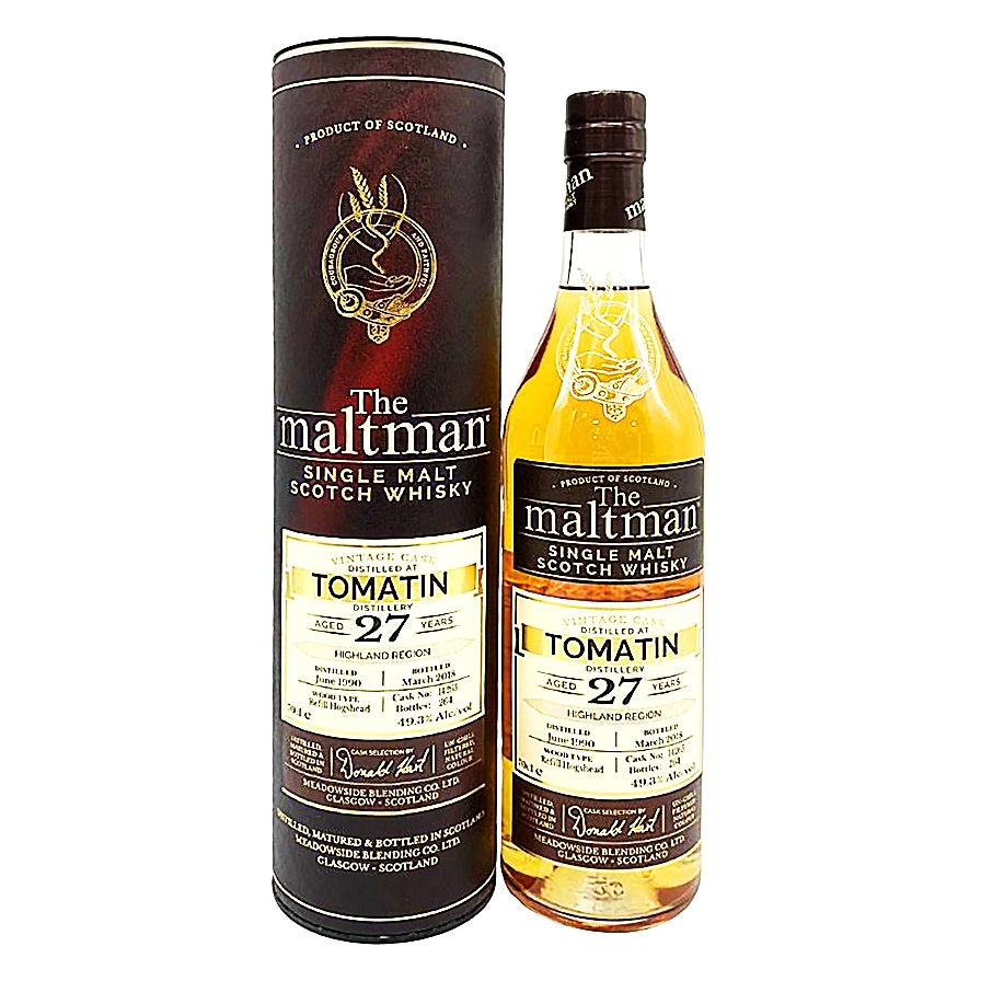 ウイスキー The maltman Tomatin 27 ザ モルトマン トマーティン 1990-2018 27年 700ml 49.3％ The