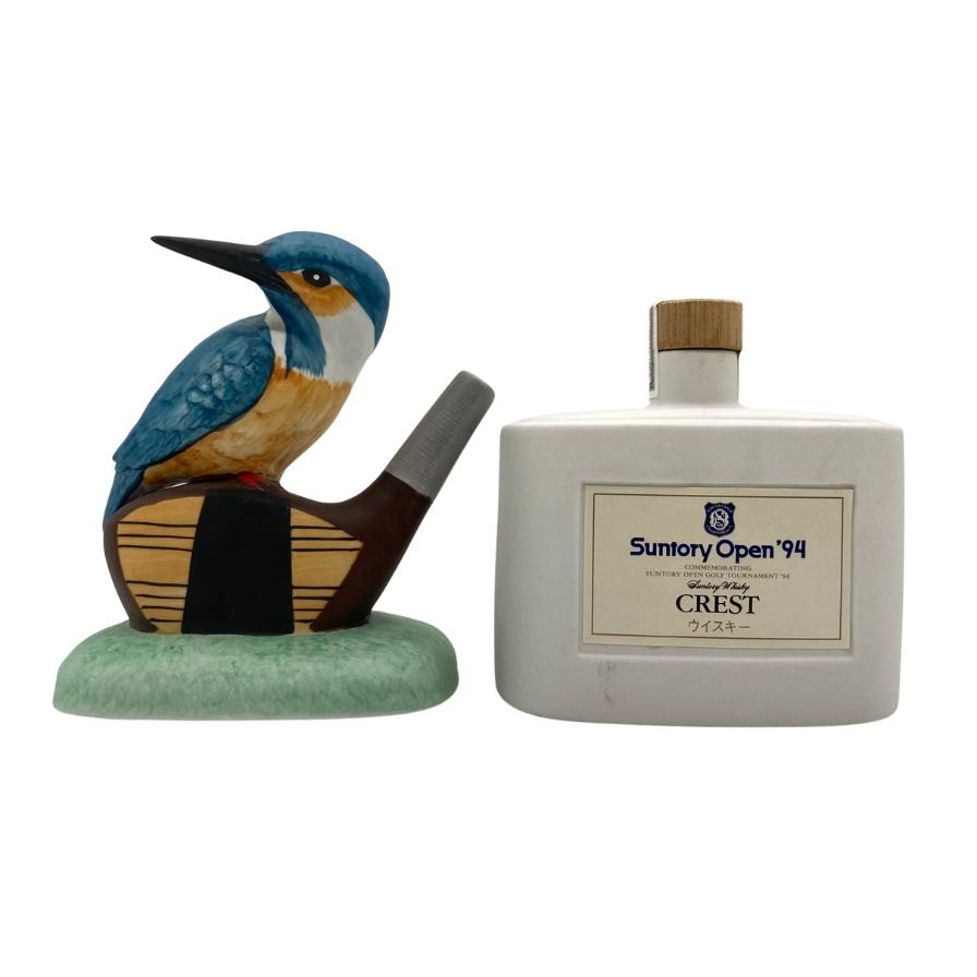 Suntory Open '94 Crest カワセミフィギュア付き 東京都限定◇サントリー クレスト 12年 オープン1994 記念ボトル 陶器